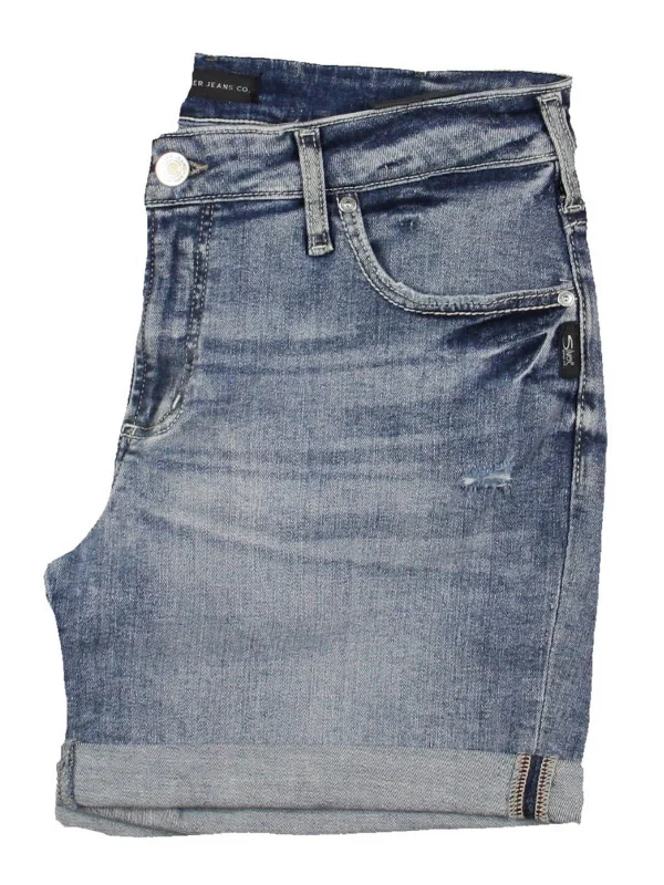 Save Big Plus Womens Mid-Rise Mini Denim Shorts