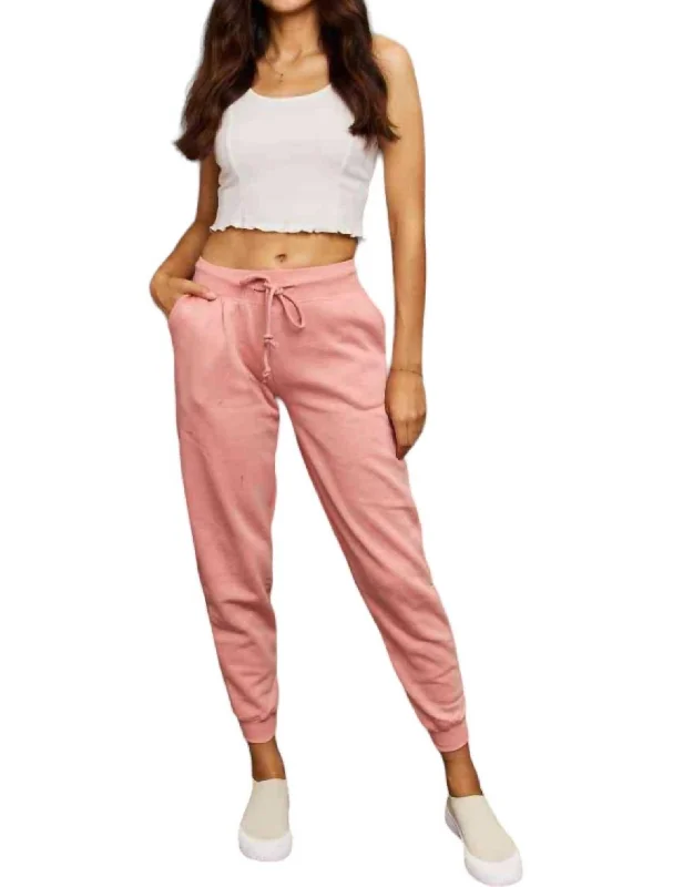 Hot Styles Solid Jill Jogger Pants In Mauve