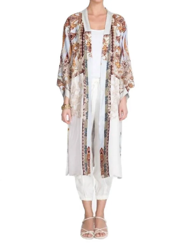 Classic Charm Reversible Rama Kimono In Multi