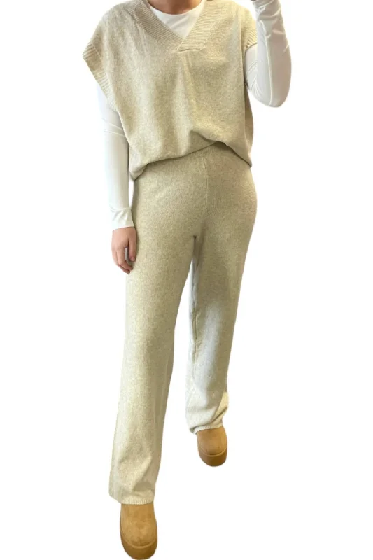 Bold Fashion Sweater Pants In Oatmeal