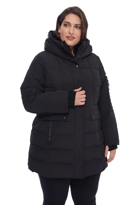 Ends Soon KOOTNEY PLUS | WOMEN'S VEGAN DOWN (RECYCLED) MID-LENGTH PARKA (PLUS SIZE)