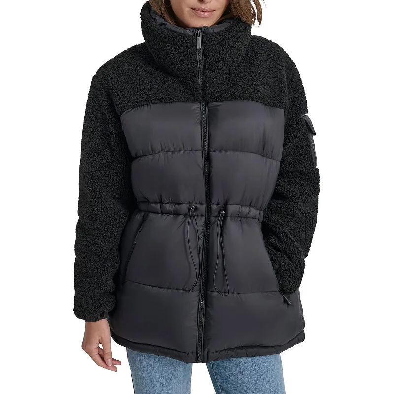 Grab Romantic Date - Night Styles Now Womens Faux Fur Quilted Puffer Jacket