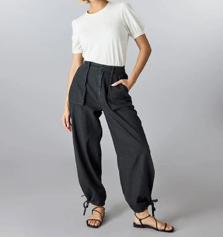 Stylish Basics Trinity Pants In Washed Black