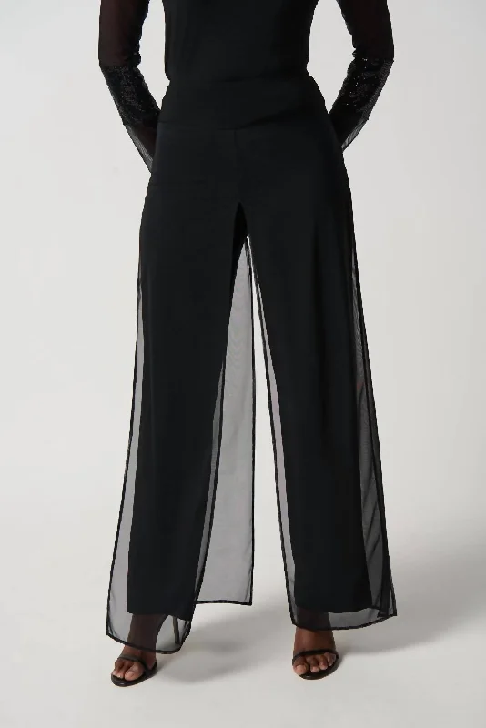 Wardrobe Essentials Wide Leg Knit Pants In Black