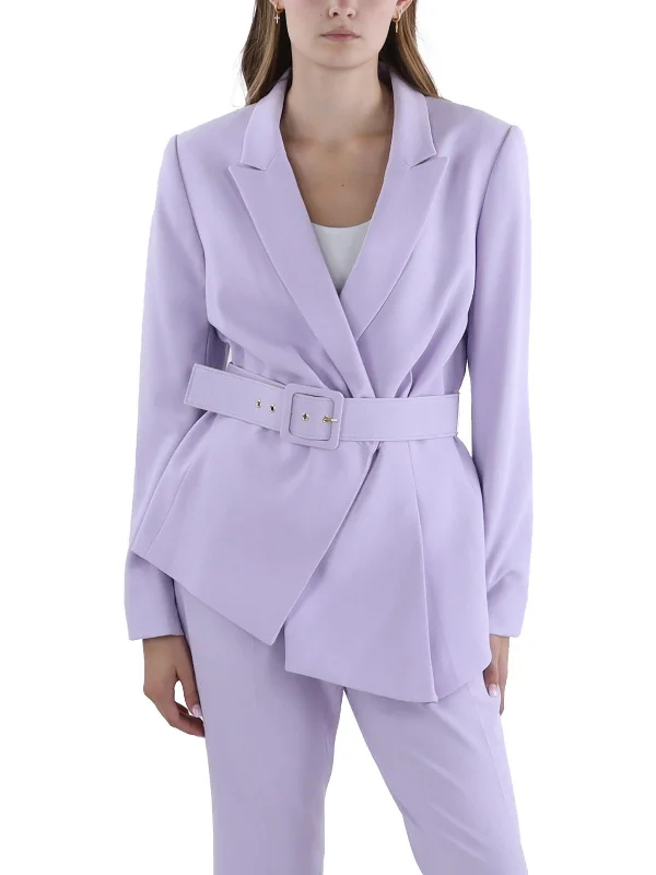 Style Upgrade Womens Pleated Polyester One-Button Blazer