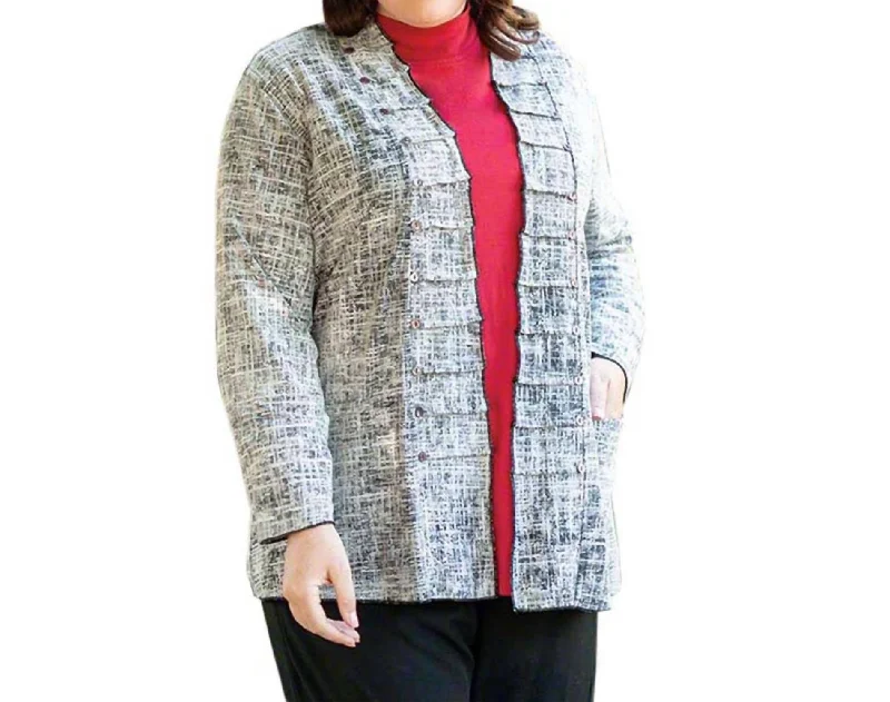 Limited Edition Long Sleeve Tallin Reversible Jacket - Plus Size In Black White