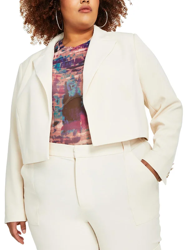 Anniversary Sale Plus Womens Crepe Open-Front Blazer