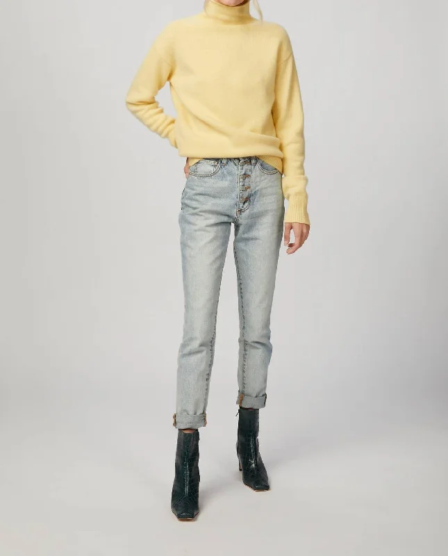 Elegant Style Pure Cashmere Sweater In Margarine