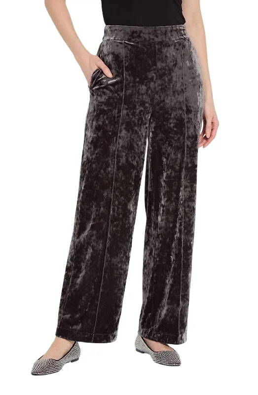 Buy More, Save More Shay Crushed Velvet Suit Pant In Gray Ash