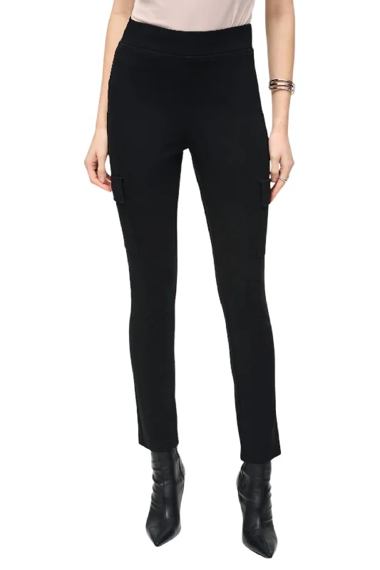 Limited Time Offer Slim Fit Full Length Pant With Pockets In Black