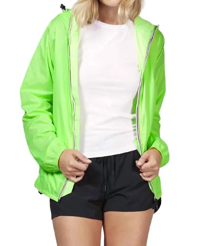 Quality Driven Apparel Rain Jacket In Neon Green