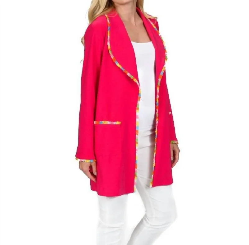 Unleash Your Style Blazer Jacket In Fuchsia