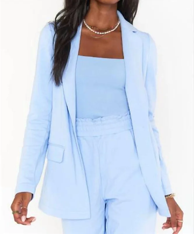 Trend Setting Wardrobe Lazy Chic Blazer In Periwinkle