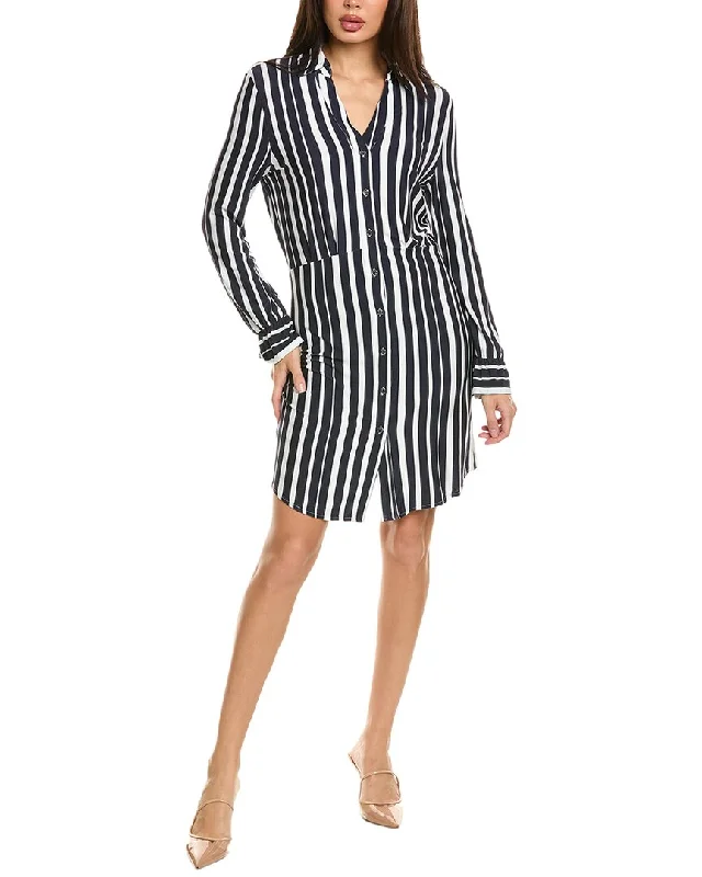 Wardrobe Update Badgley Mischka Striped Shirtdress