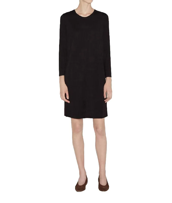 Seasonal Fashion Bell Sleeve Shift Dress In Black