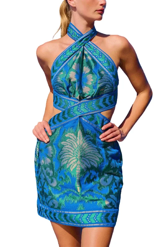 Best Sellers Blane Halter Dress In Blue