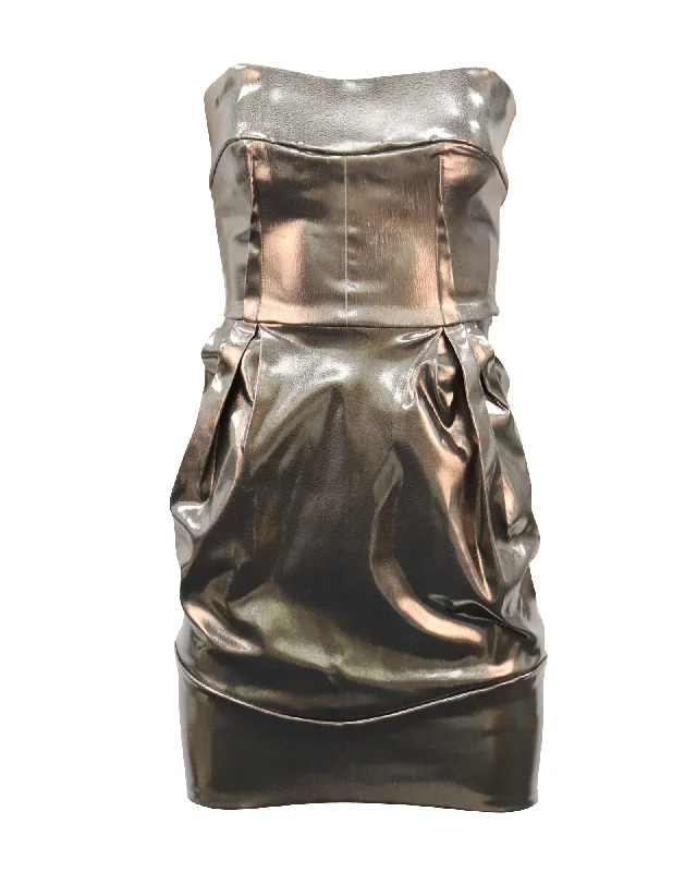 New Styles Just In Dolce and Gabbana Bustier Dress in Silver Dress