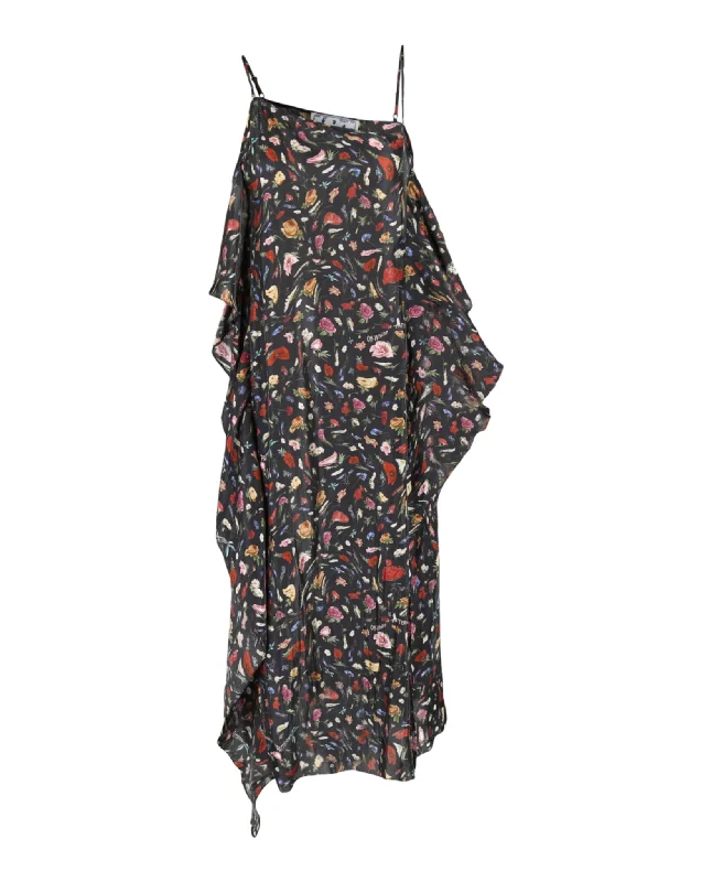 Modern Romance Flowers Waves Slip Dress