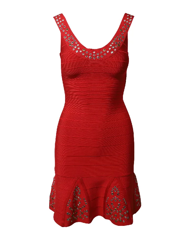 Shop Our Looks Hervé Leger Blakey Bandage Dress in Red Rayon