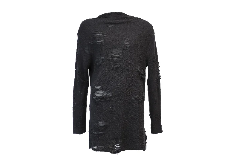 Valentine's Special Iro x Anja Rubik Iriza Distressed Dress in Black Cotton