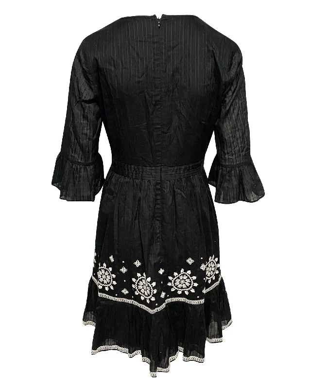 Quality Driven Apparel Kate Spade Embroidered Dress in Black Rayon