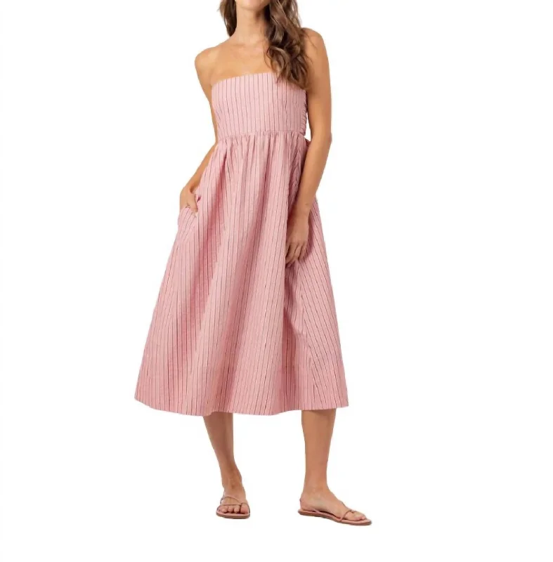 Last Chance Sale Kenny Dress In Sunset Pink Stripe