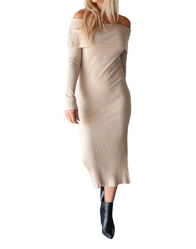 Exclusive Sale Kiah Sweater Dress In Beige