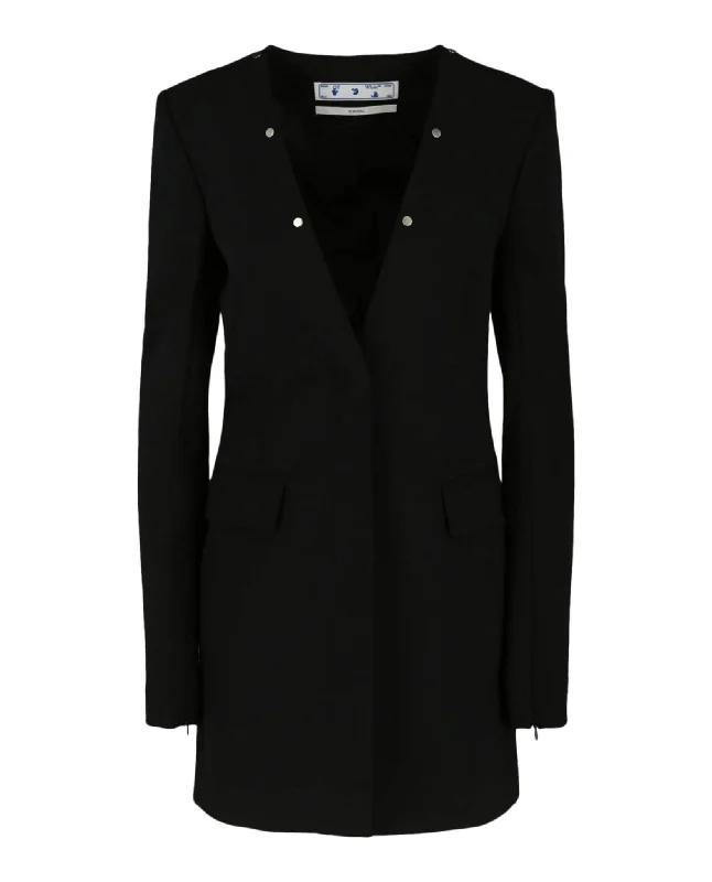 Everyday Glamour Light Wool Snap Blazer Dress