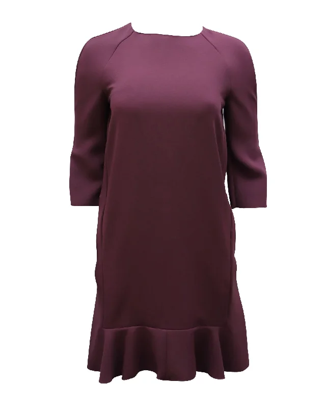 New Season Fashion Preview Sale Marni Ruffled Shift Dress in Purple Polyester