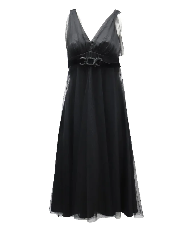 Trendy Clothing Sale Max Mara Tulle Cocktail Dress in Black Polyester