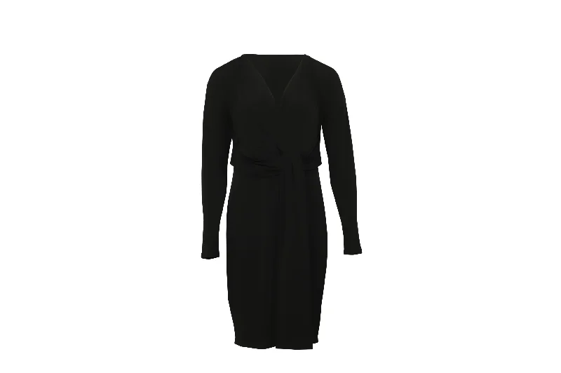 Stylish Savings Michael Kors V-neck Dress in Black Polyester