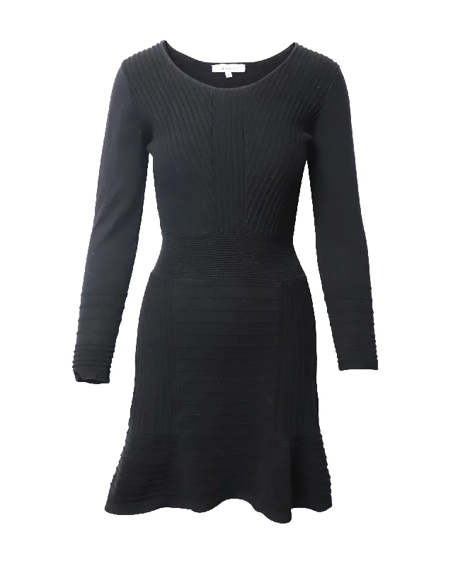 Unbeatable Prices Sandro Paris Fluted Knit Dress in Black Cotton