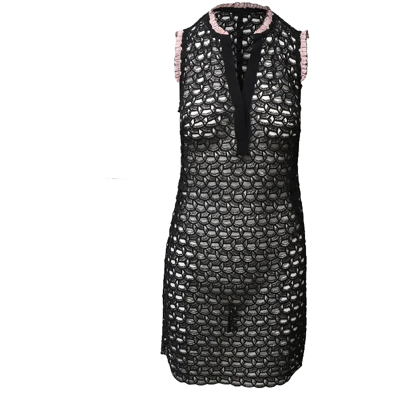 Mega Sales Sandro Paris Lace Sheath Dress in Black Polyester