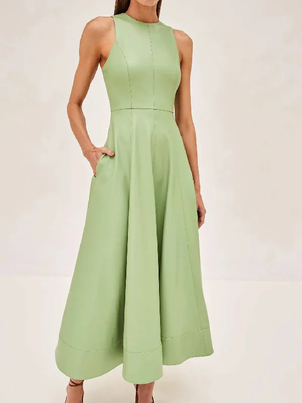 Elegant Styles Soline Dress In Sage