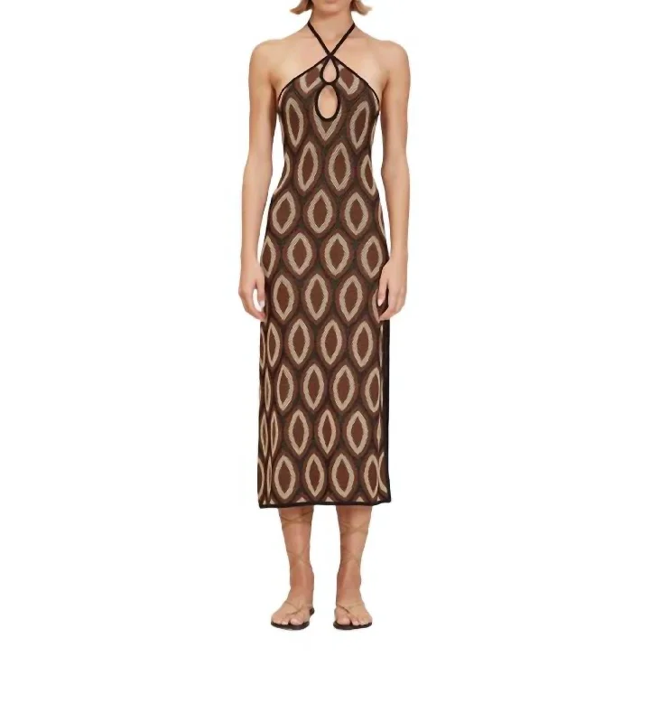 Trendy Women's Collection Tezza Dress In Chocolate