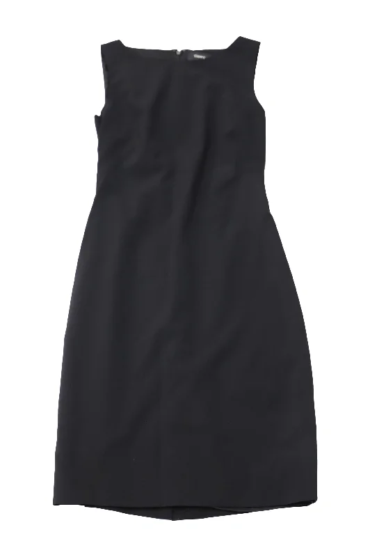 Style Without Limits Theory Sheath Dress in Black Wool