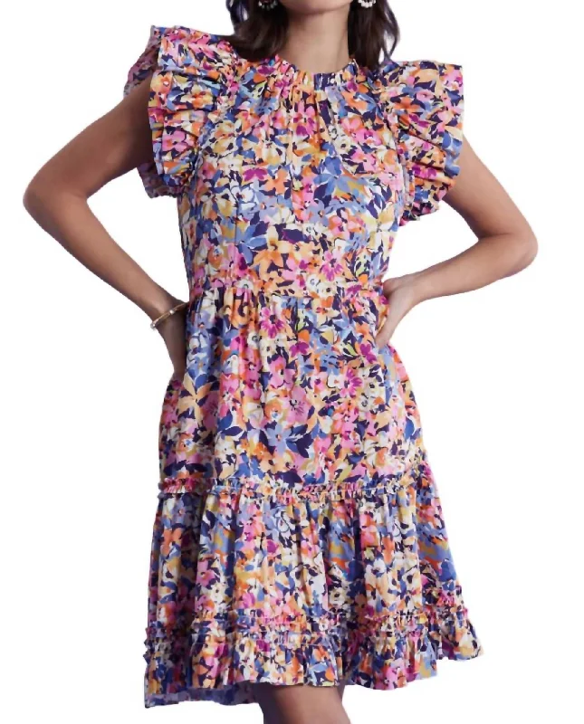 Fashion Essentials Ursula Cotton Bouquet Dress In Multi