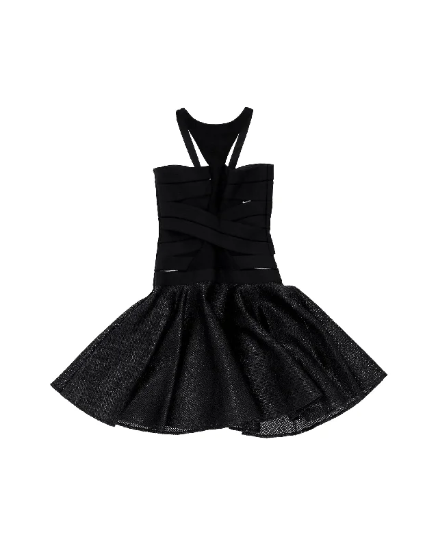 Fresh Styles, Fresh Deals Versace Crisscross Cocktail Dress in Black Cotton