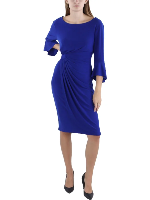 Seasonal Trends Womens Faux Wrap Midi Wrap Dress