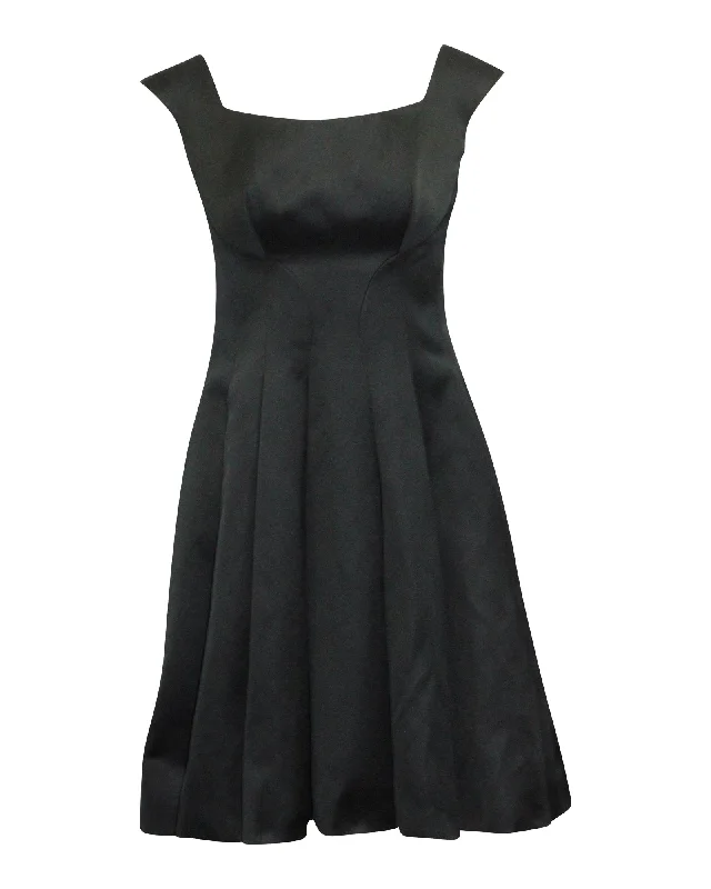 New In This Season Zac Posen Fit and Flare Dress in Navy Blue Polyamide